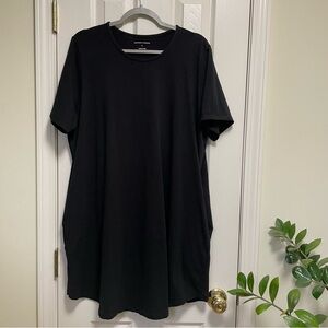 Universal Standard Black Short Sleeve Tee Shirt Dress pockets M